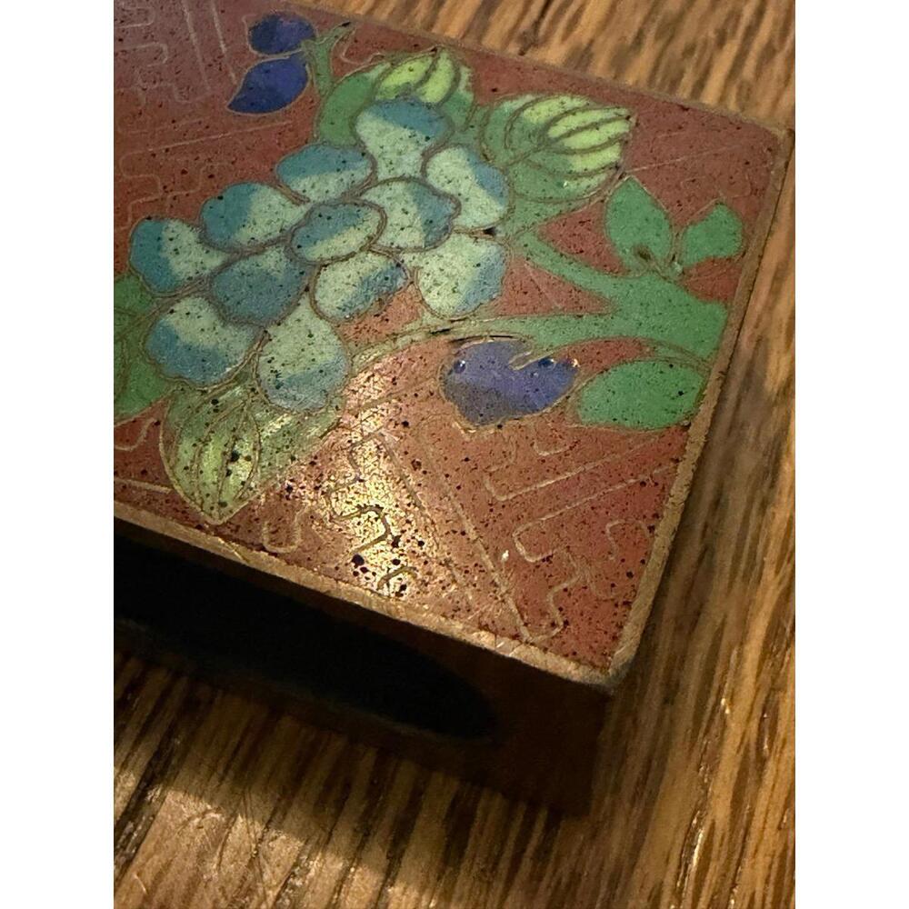 Antique Chinese Cloisonné Enamel Matchbook Holder - Picture 5 of 8